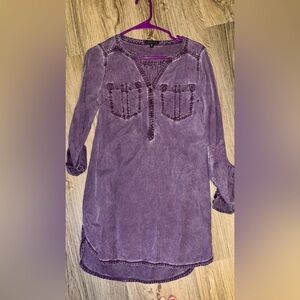 Express Lavender V-Neck Blouse